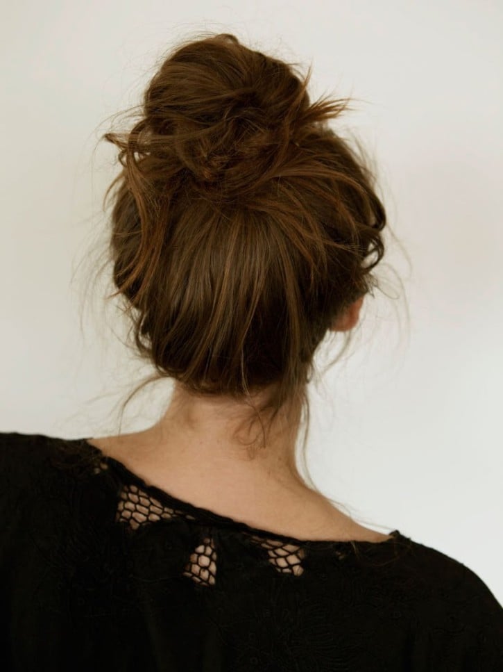 Image of Messy French bun for long hair