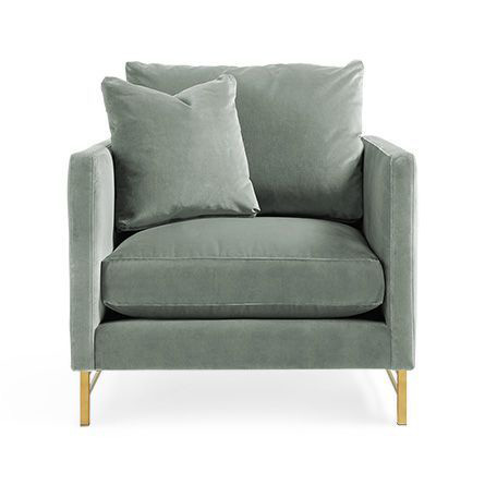 Upholstered Brass Chair