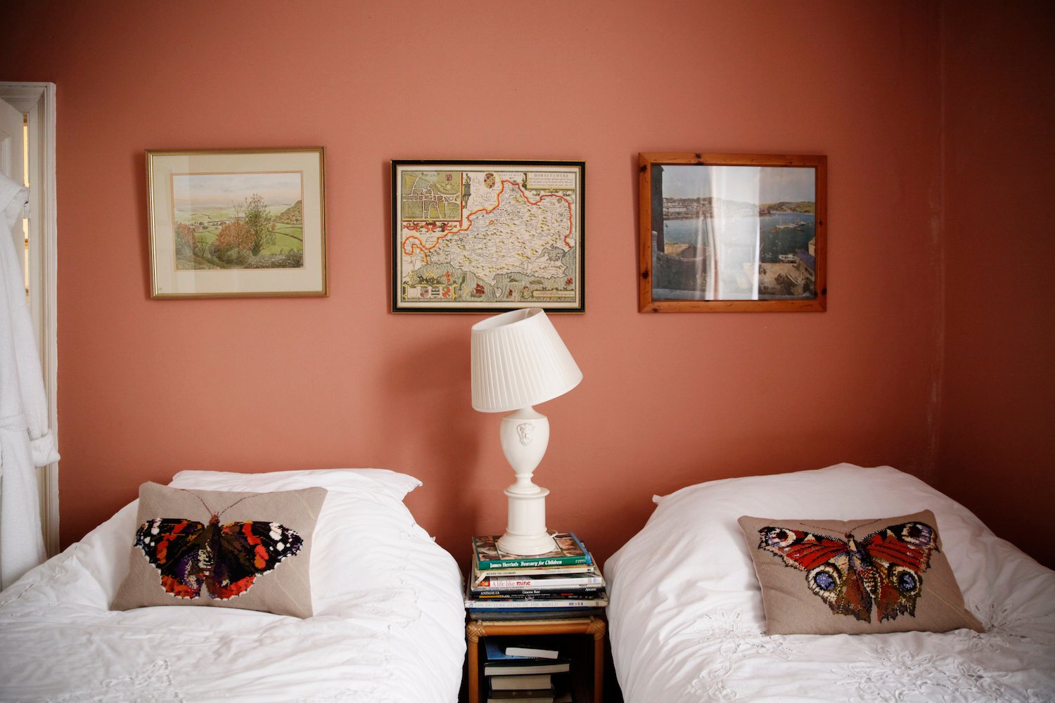 Twin bed in adult guest room