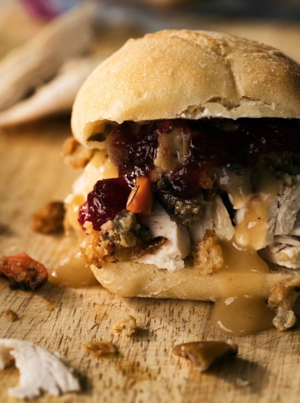 thanksgiving leftover turkey sandwich