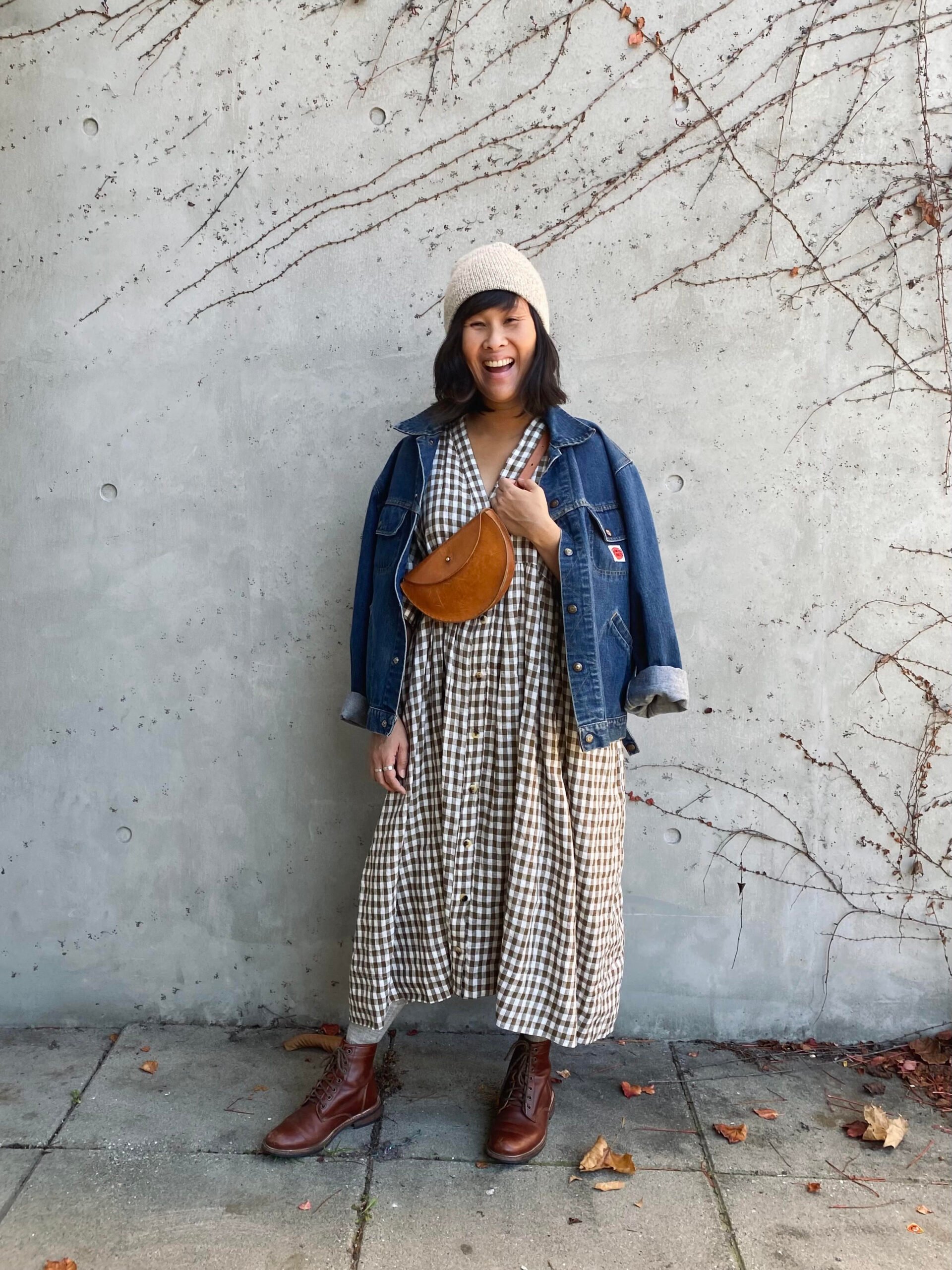 vintage 90s plaid leather mini backpack - HOLY GARBAGE