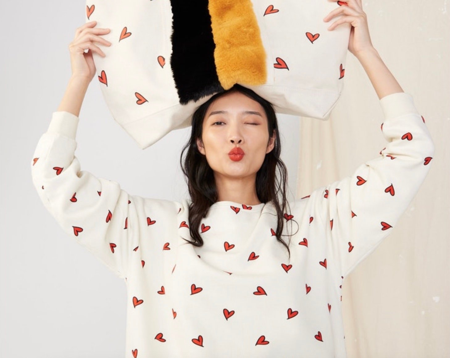 Embroidered Red Heart Turtleneck Crop Sweater in White - Retro, Indie and  Unique Fashion