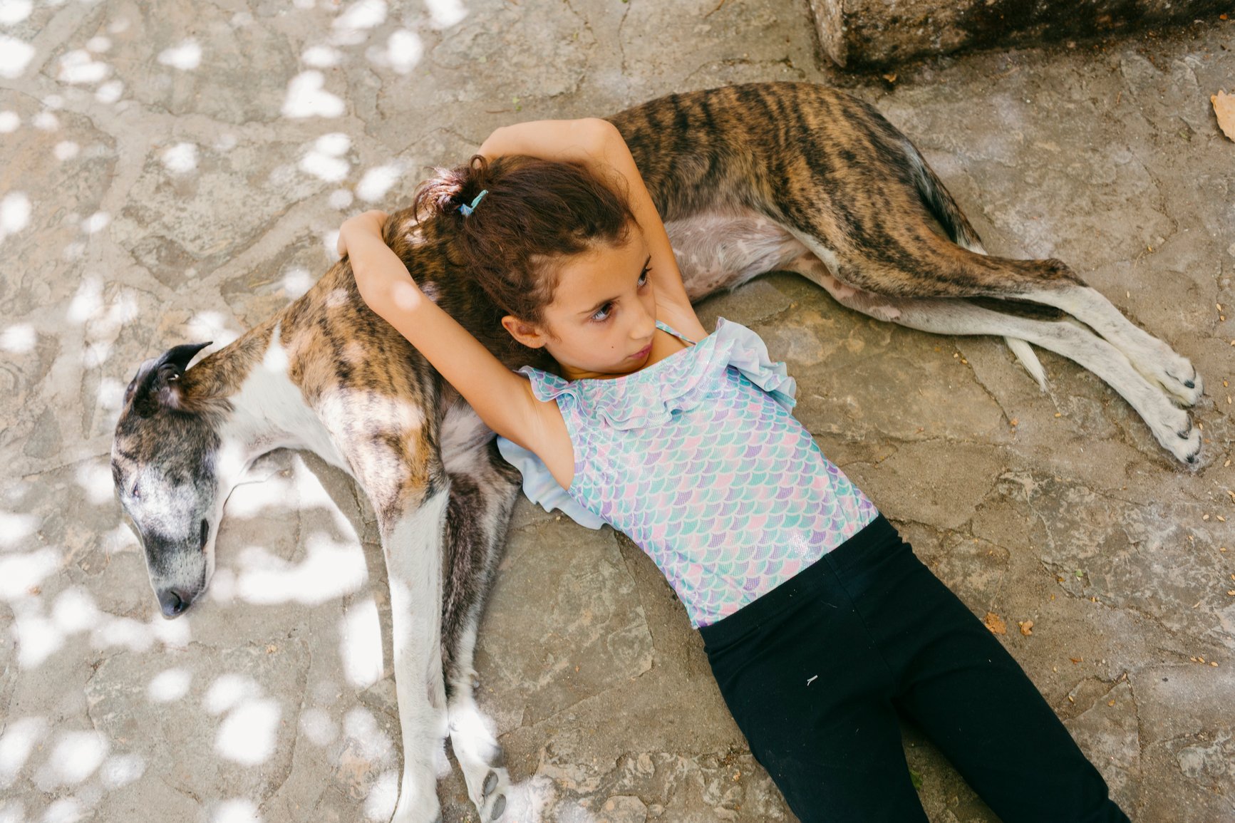 girl with her dog