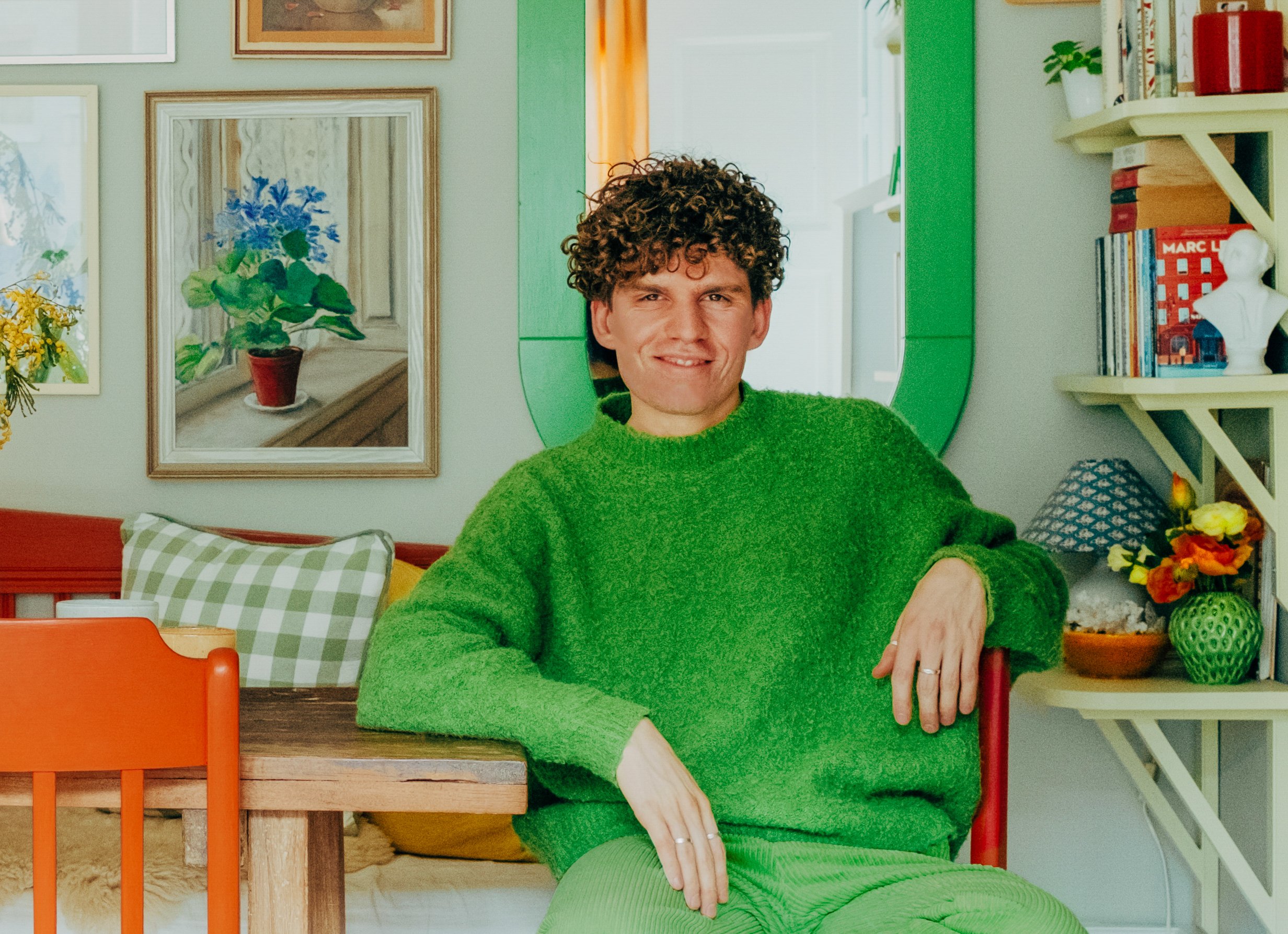 Sebastian Bergström's Tiny Swedish Apartment Bursts With Color