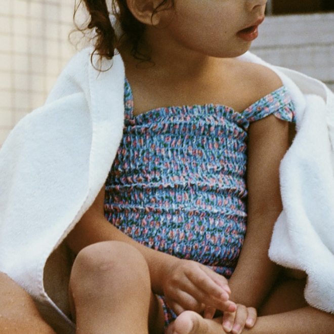girls striped swimsuit