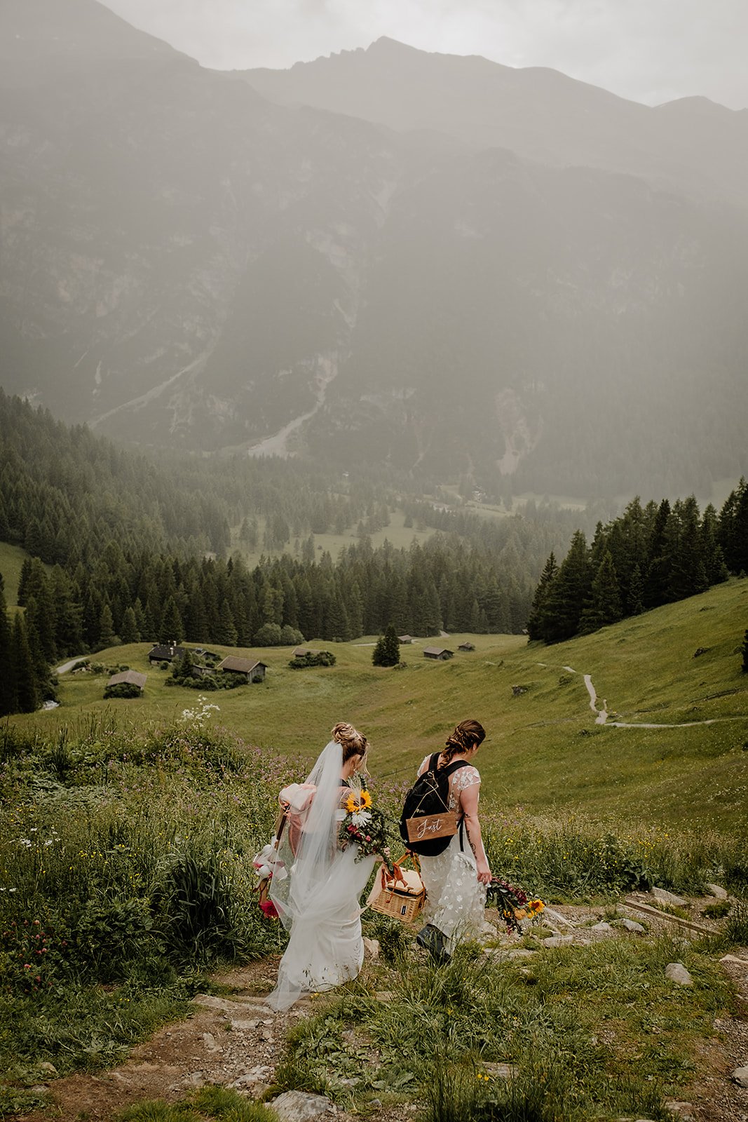 Austria alps hiking wedding elopement
