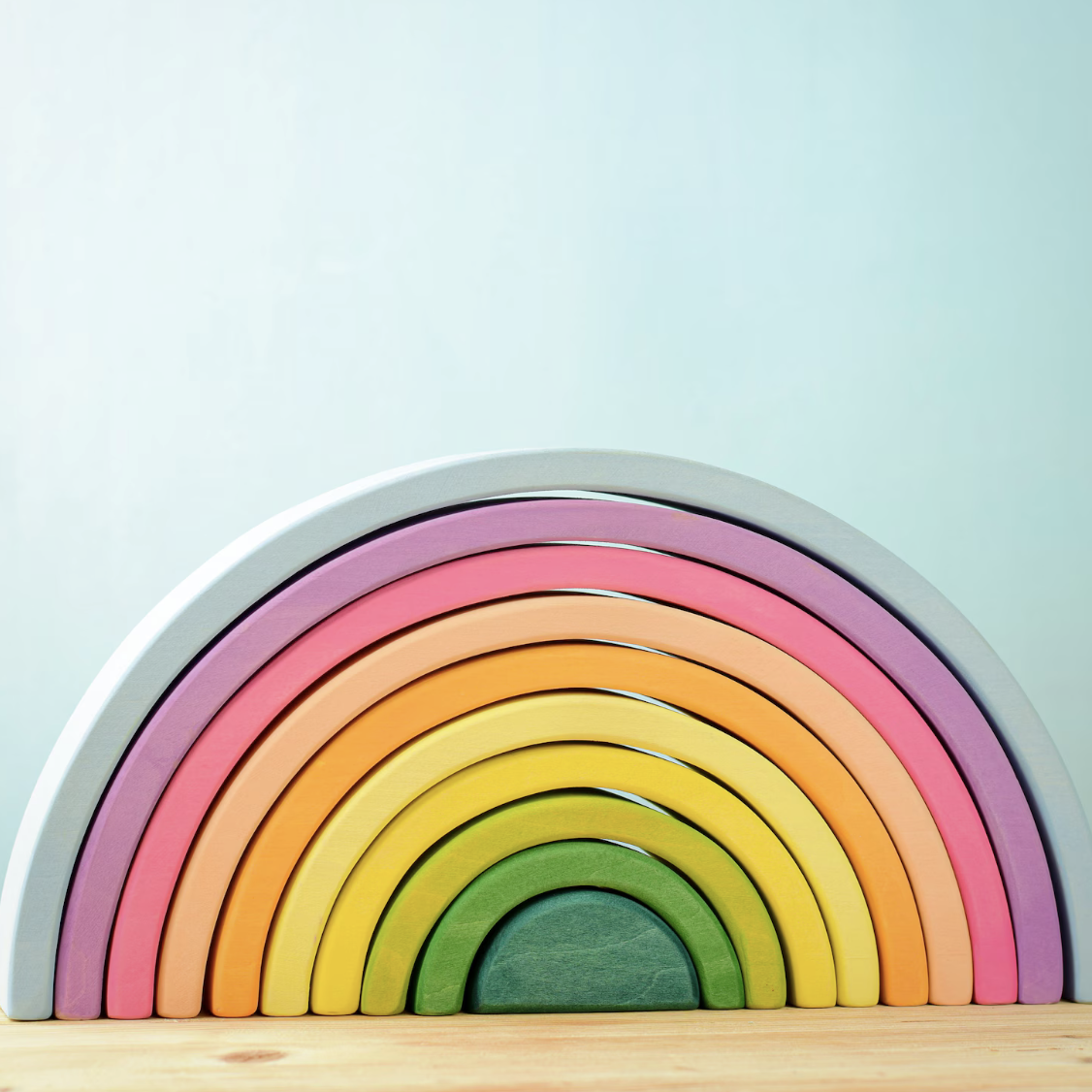 wooden rainbow stacker