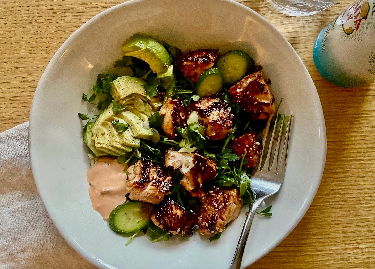 honey-soy salmon bowl