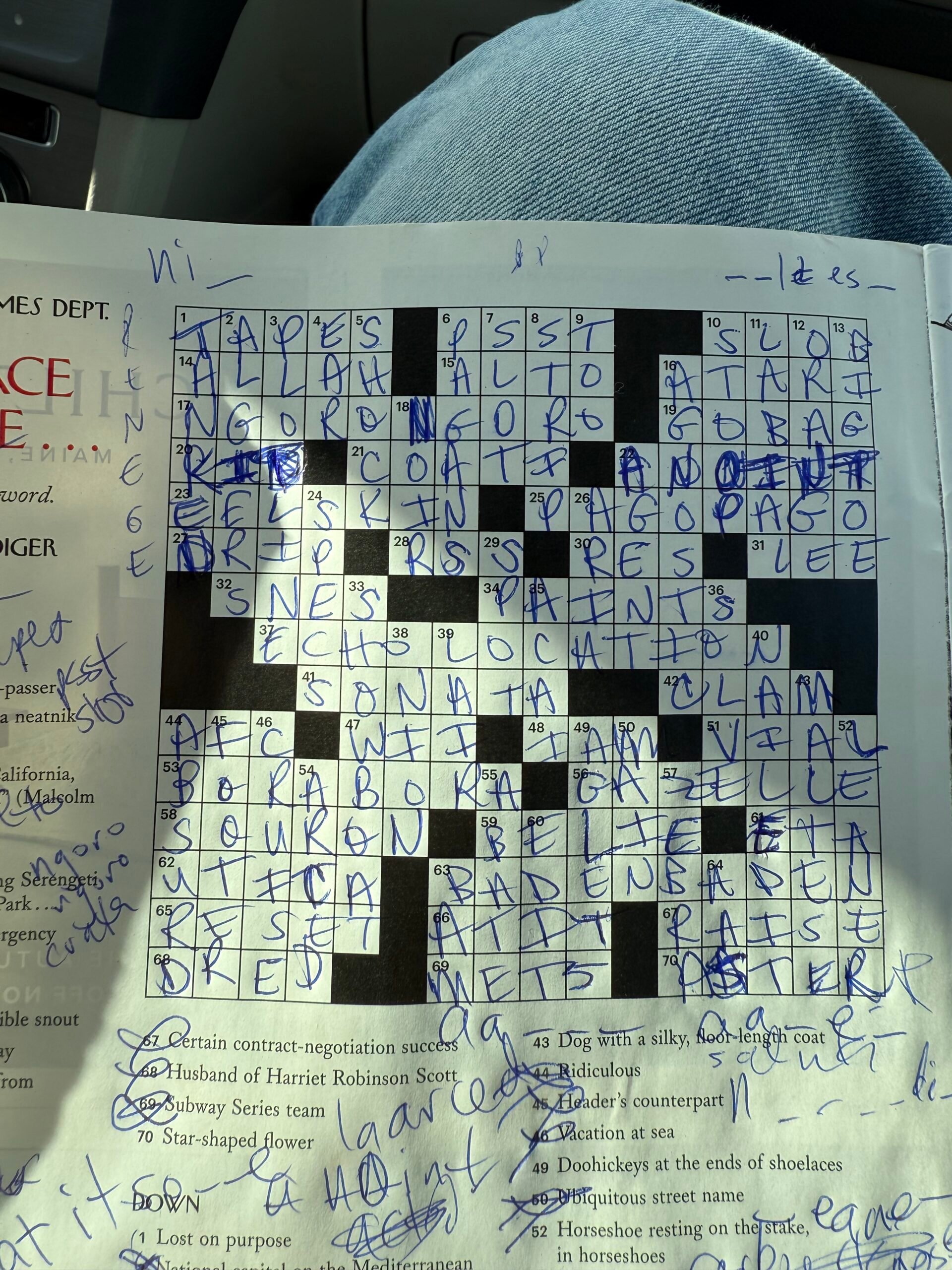 New Yorker crossword puzzle