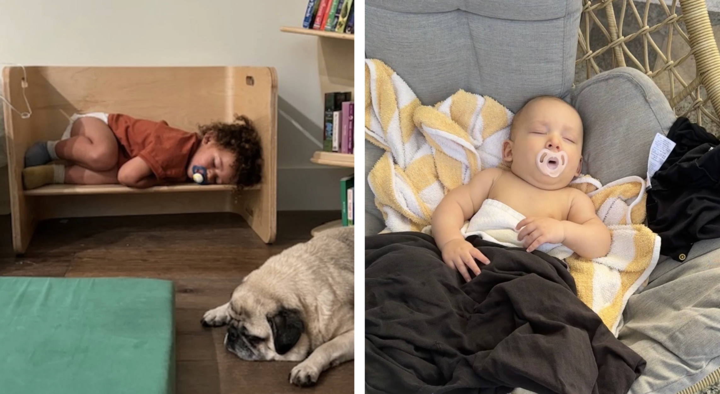 8 schattige plekken waar baby's in slaap zijn gevallen