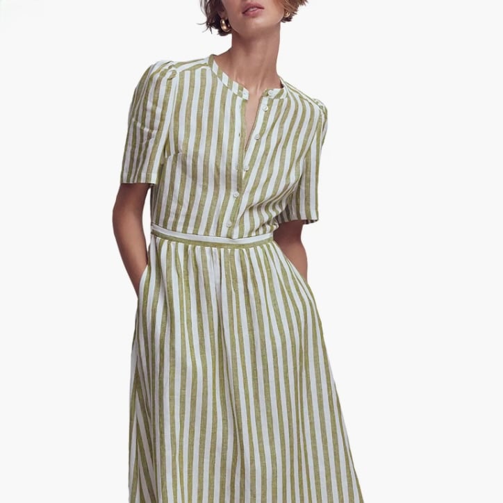 boden green striped dress