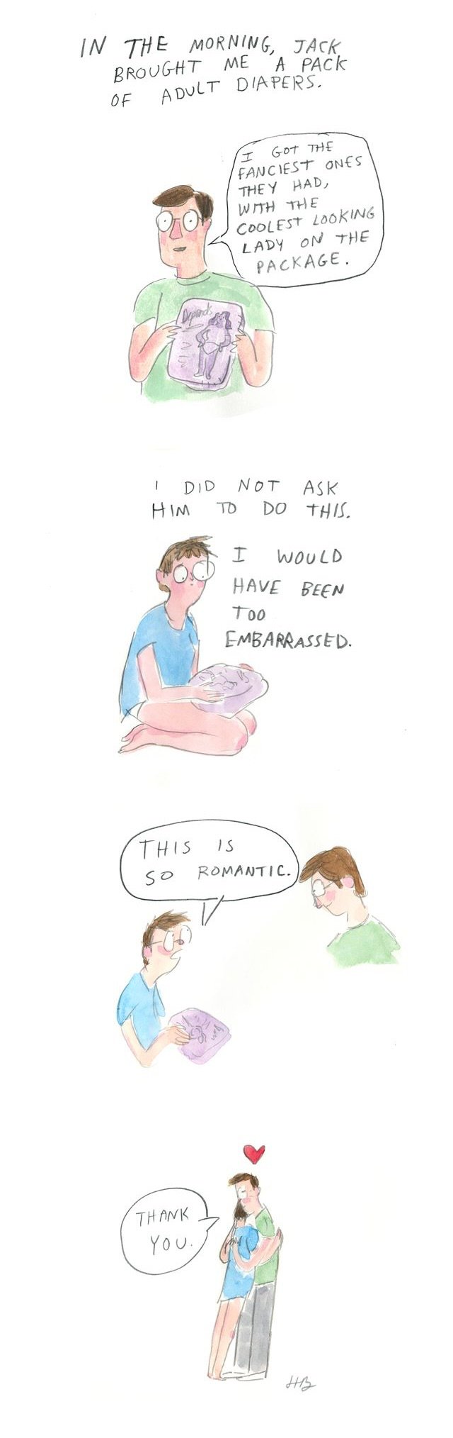 Hallie Bateman Valentijnsdag zwangerschapshuwelijkscartoon