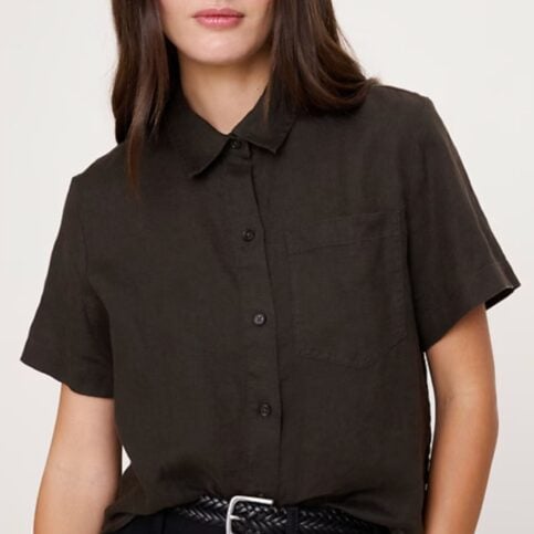 postpartum shirt short sleeved button down