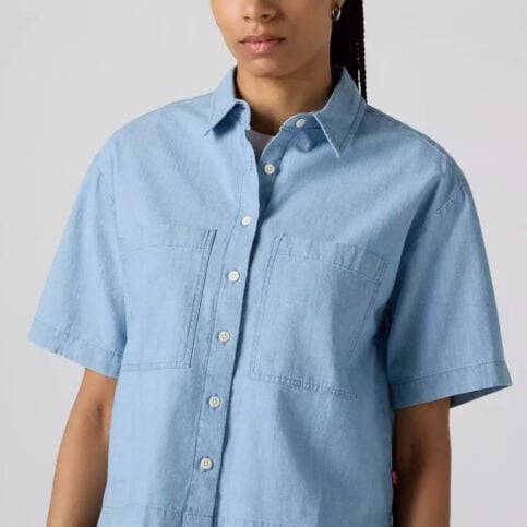 postpartum shirt short sleeved button down