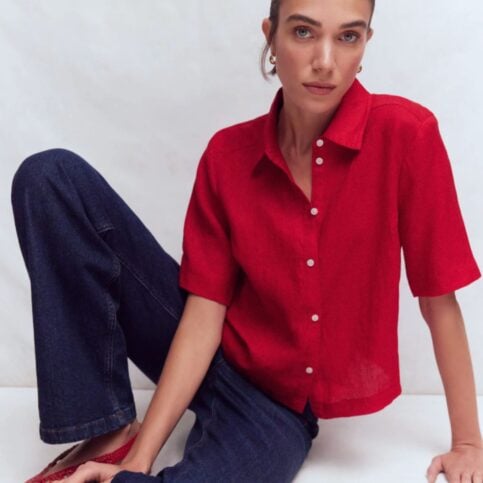 postpartum shirt short sleeved button down