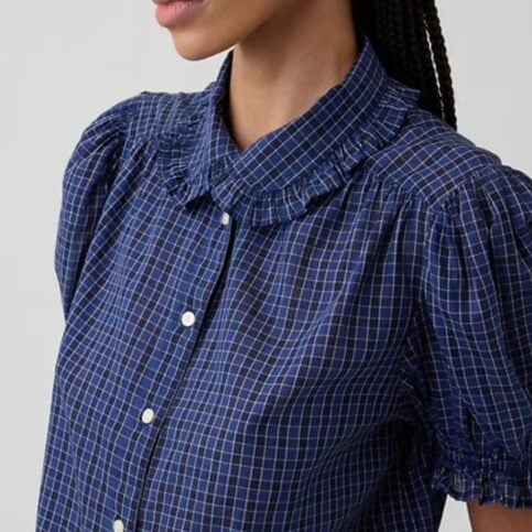 postpartum shirt short sleeved button down
