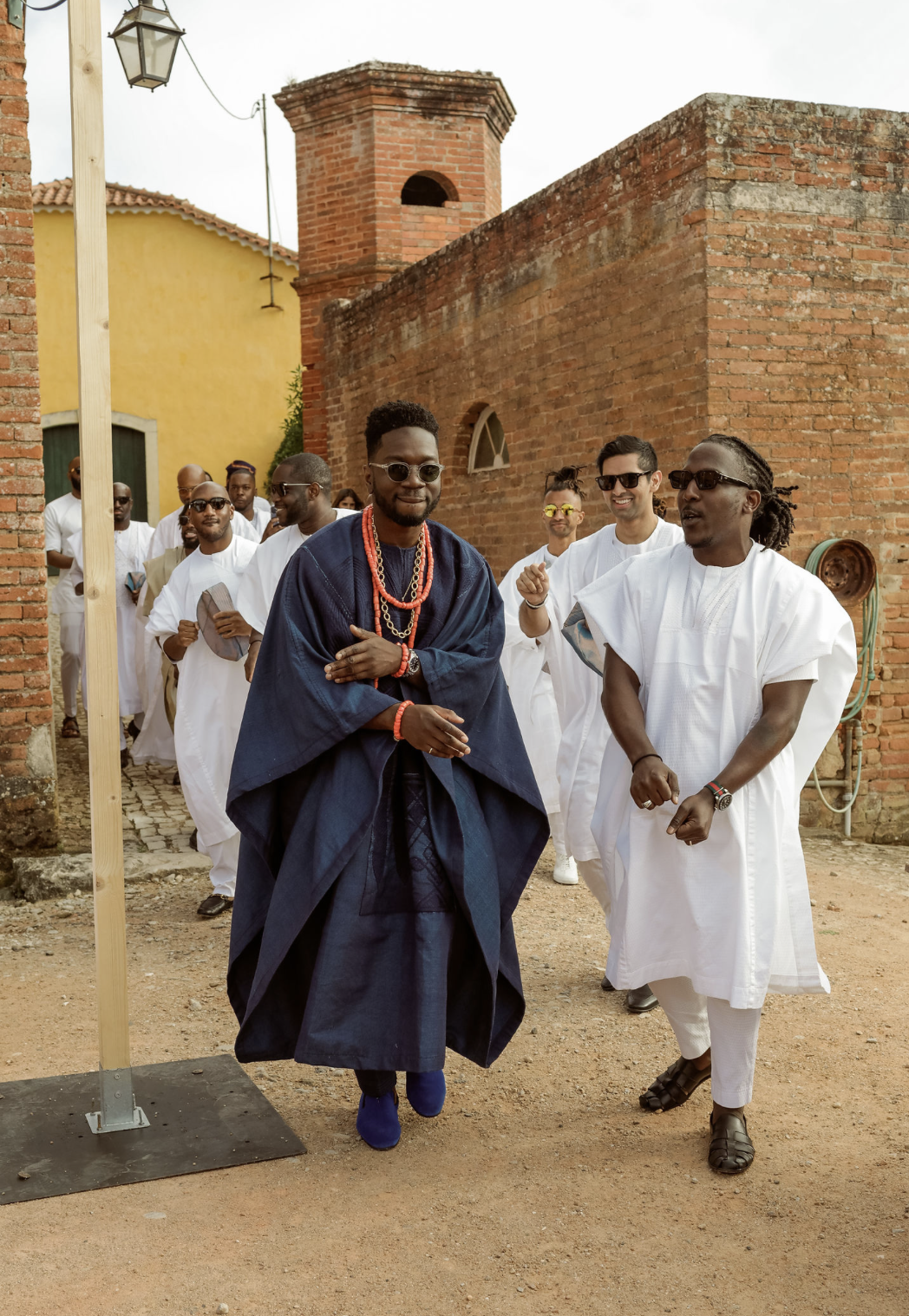 a colorful Nigerian wedding with lots of dancing