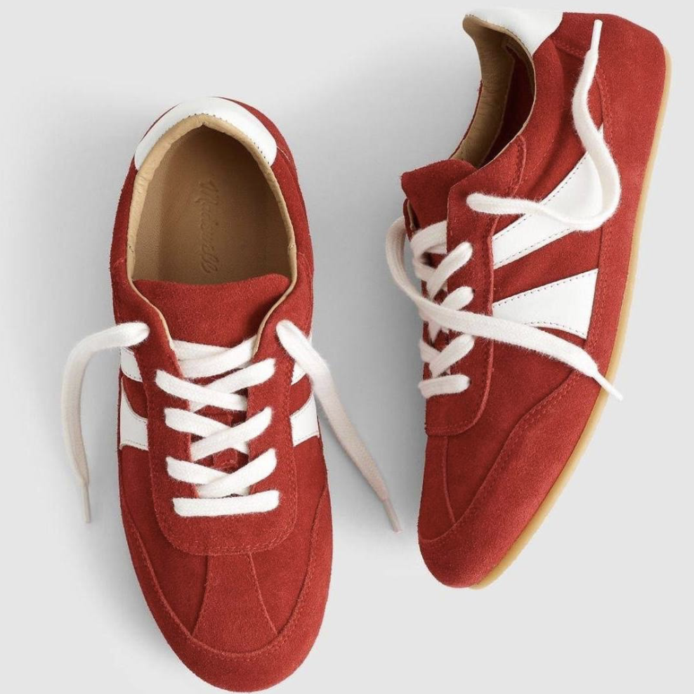 madewell red sneakers
