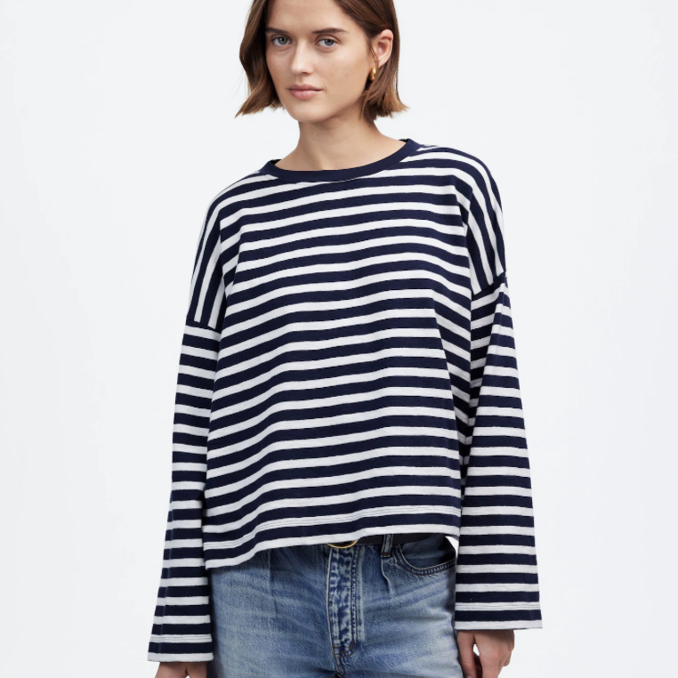 madewell blue striped shirt