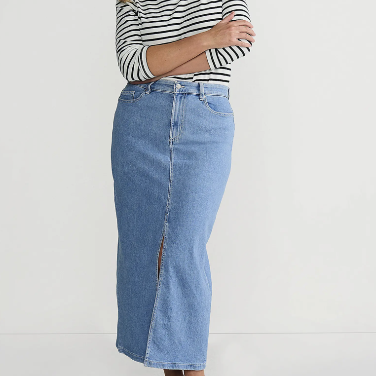 lands end maxi denim siirt