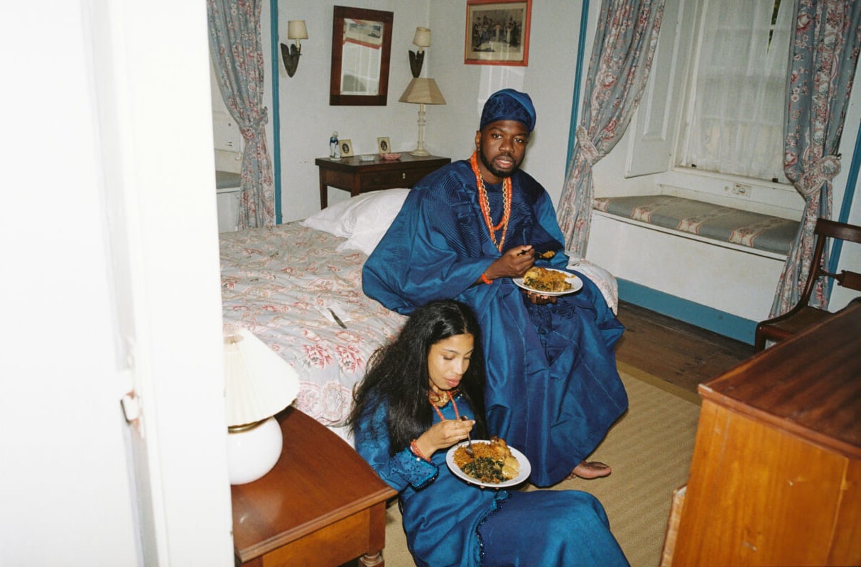 a colorful Nigerian wedding with lots of dancing