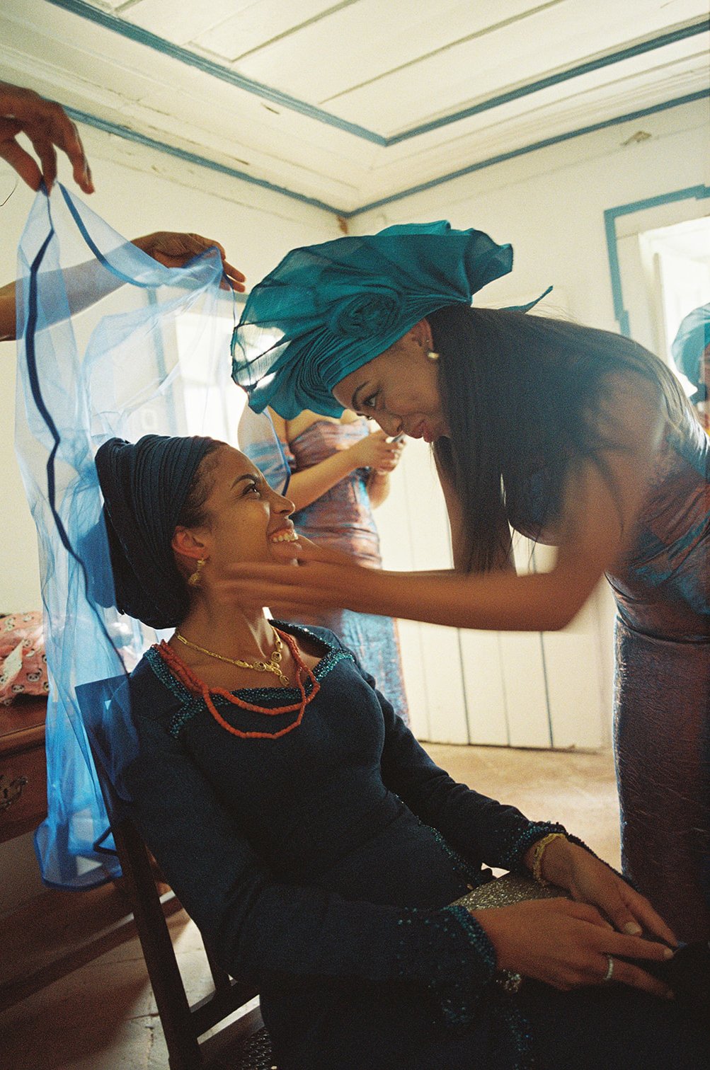 a colorful Nigerian wedding with lots of dancing
