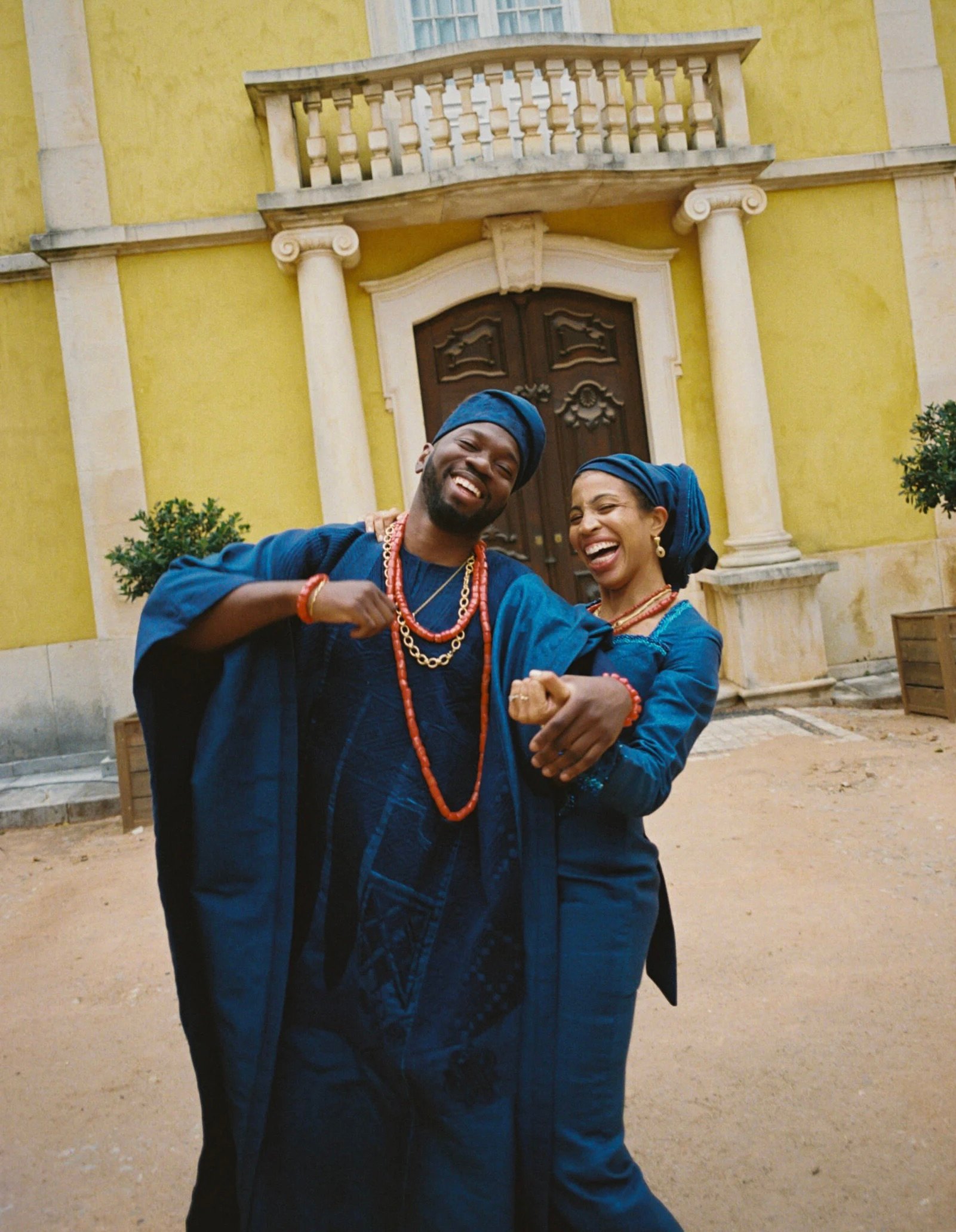a colorful Nigerian wedding with lots of dancing