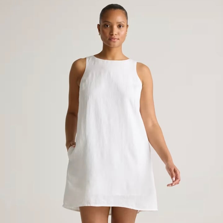 white linen dress