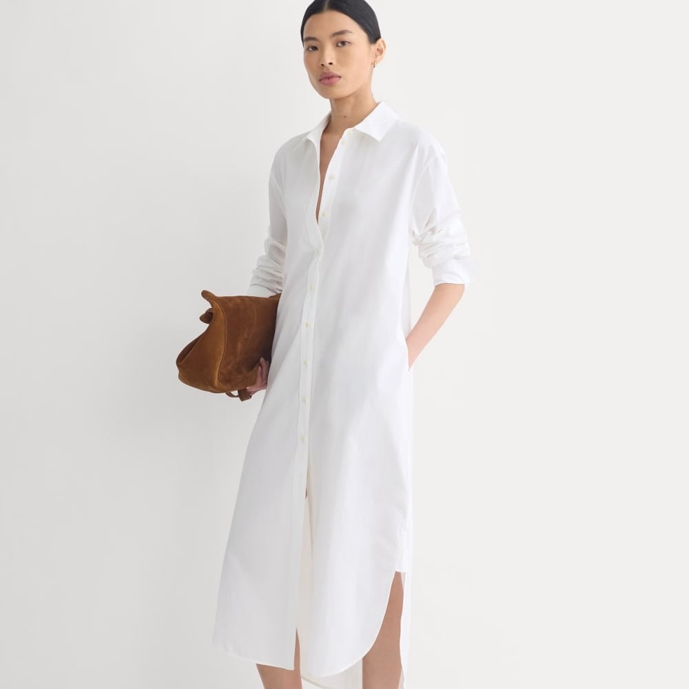 everlane white shirtdress