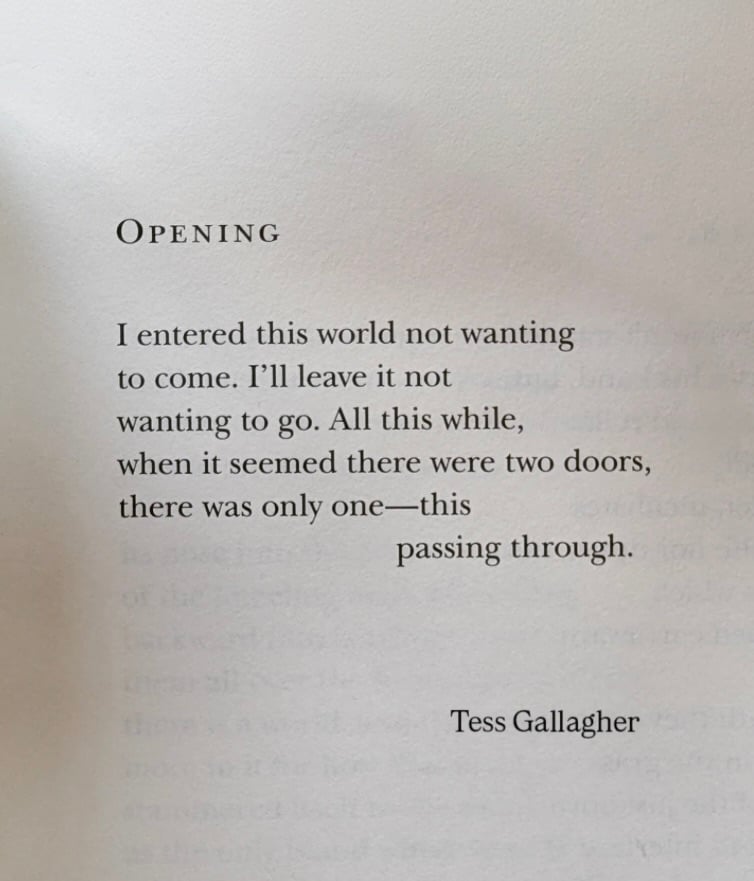 Tess Gallagher poem