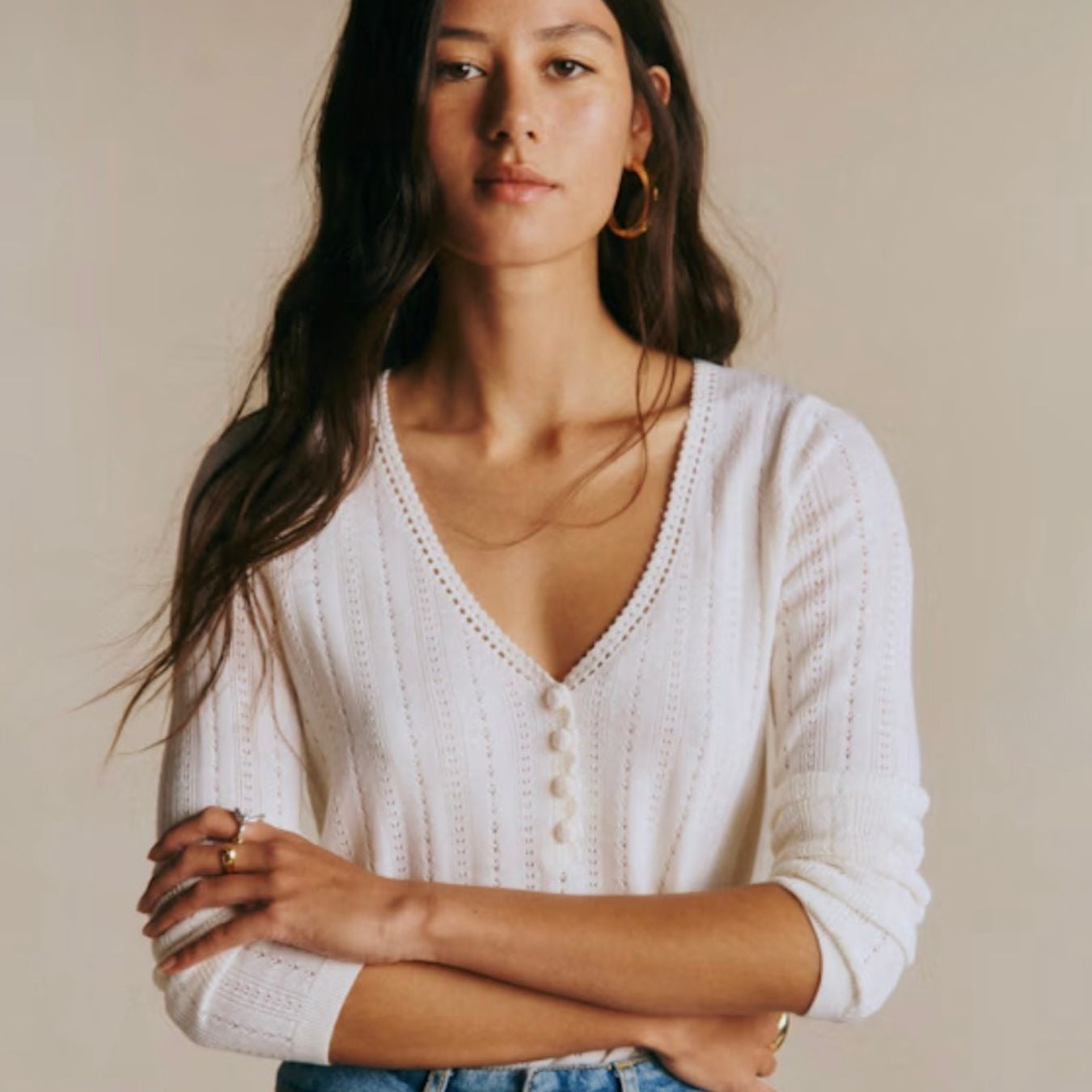 sezane white sweater