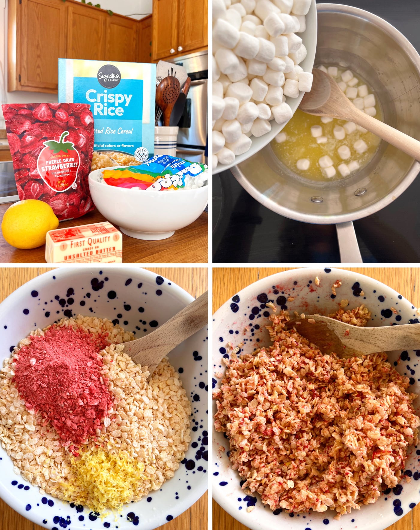 Strawberry-Lemon Rice Krispie Treats