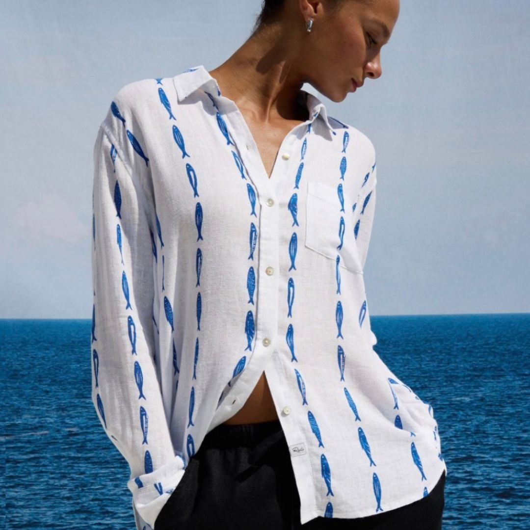 linen fish shirt