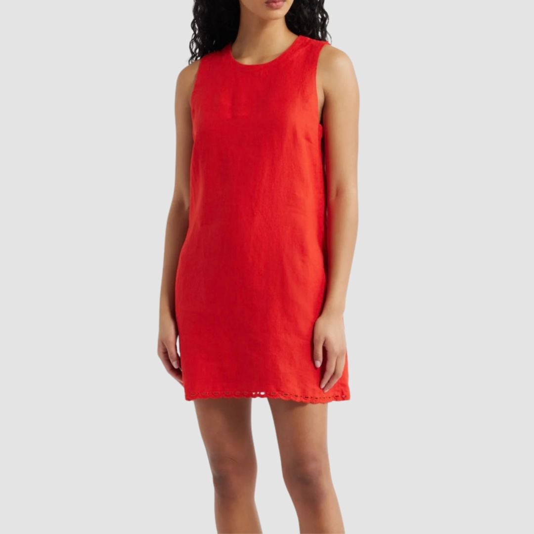madewell red linen dress