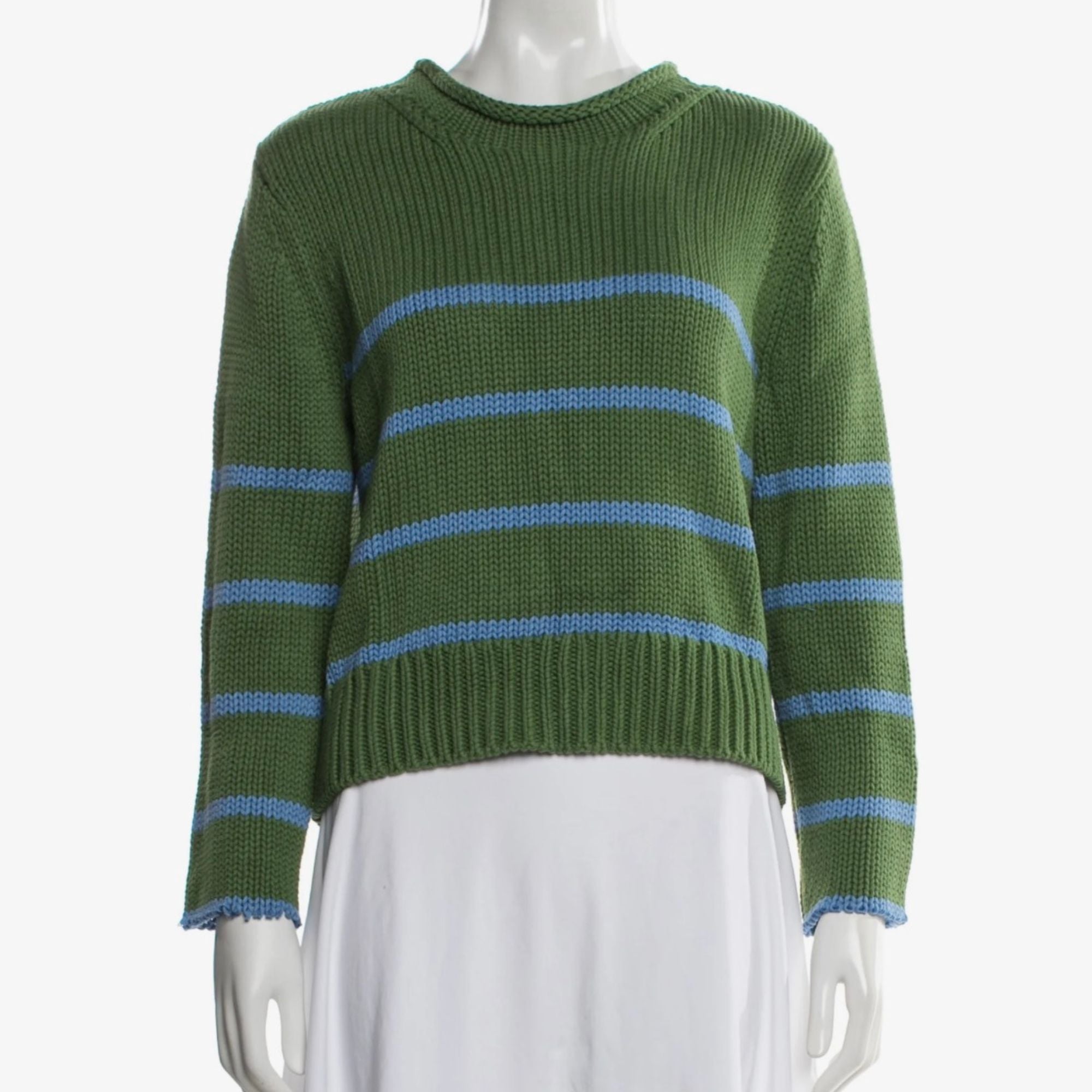 La Ligne green striped crew neck sweater