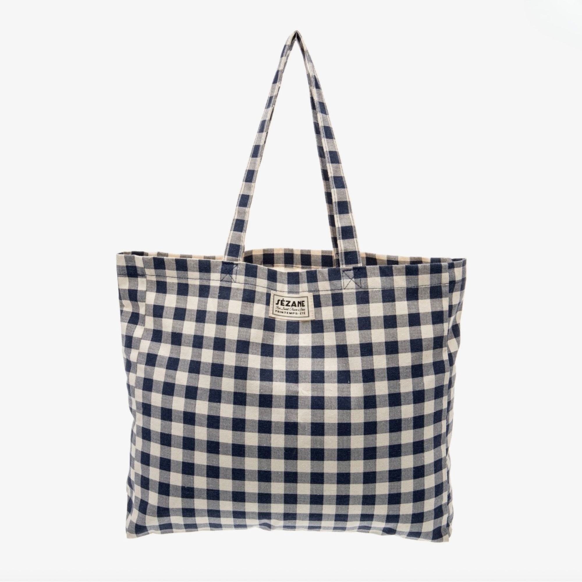 sezane gingham tote