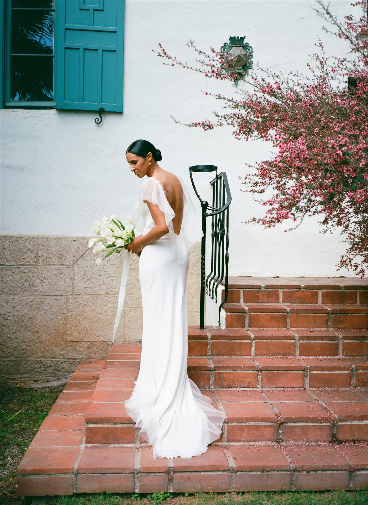 sleek wedding low bun