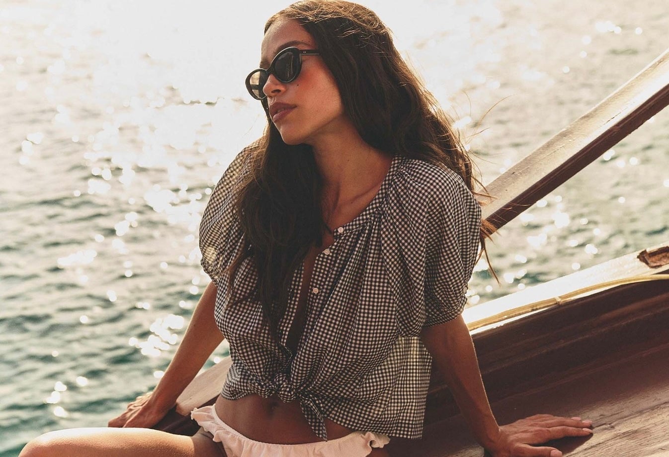 gingham doen shirt top