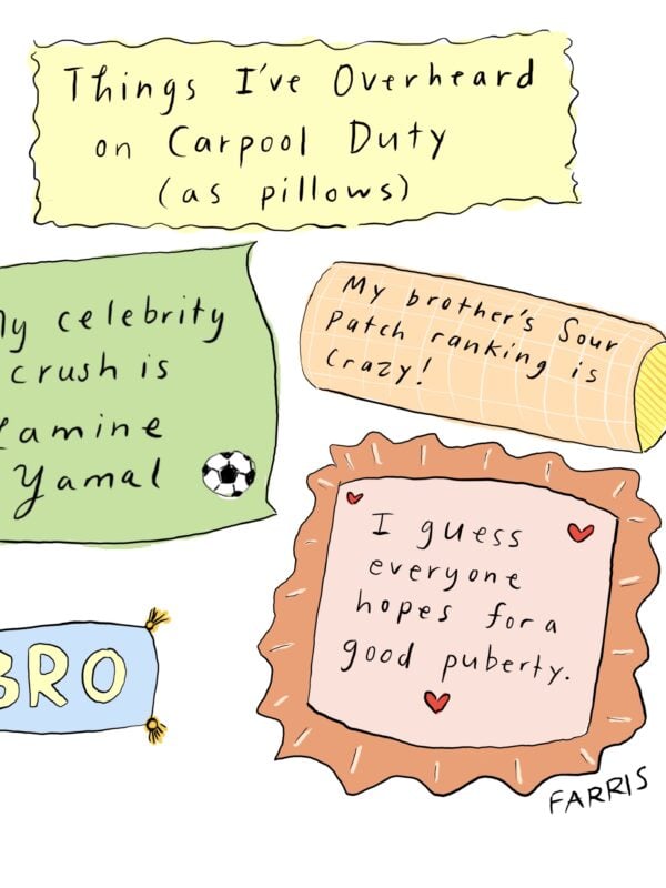 things I've overheard on carpool duty comic
